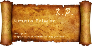 Kurusta Primusz névjegykártya